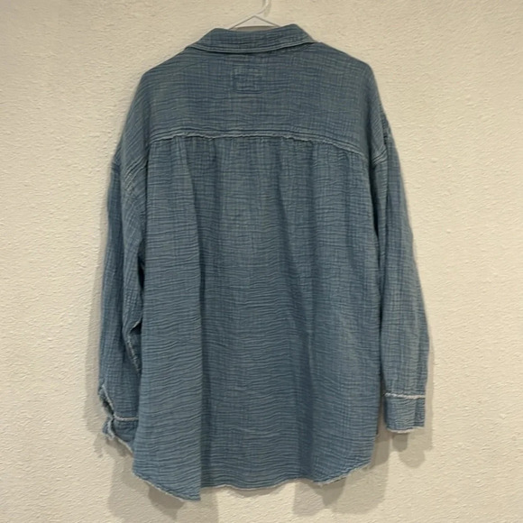 SKU 2 Aerie Pool-To-Party Cover Up Shirt blue XL - Picture 7 of 7